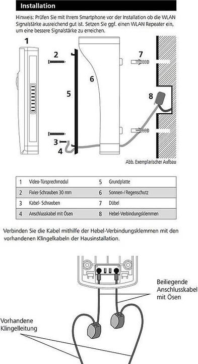 Actual product image Burg Wächter BURGWÄCHTER WLAN video door phone Door eGuard Video Bell 8500 (Wi-Fi)