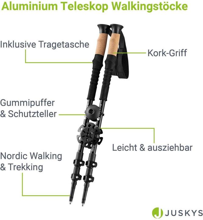 Immagine prodotto Juskys Nordic Walking Stöcke (65 -135 cm)