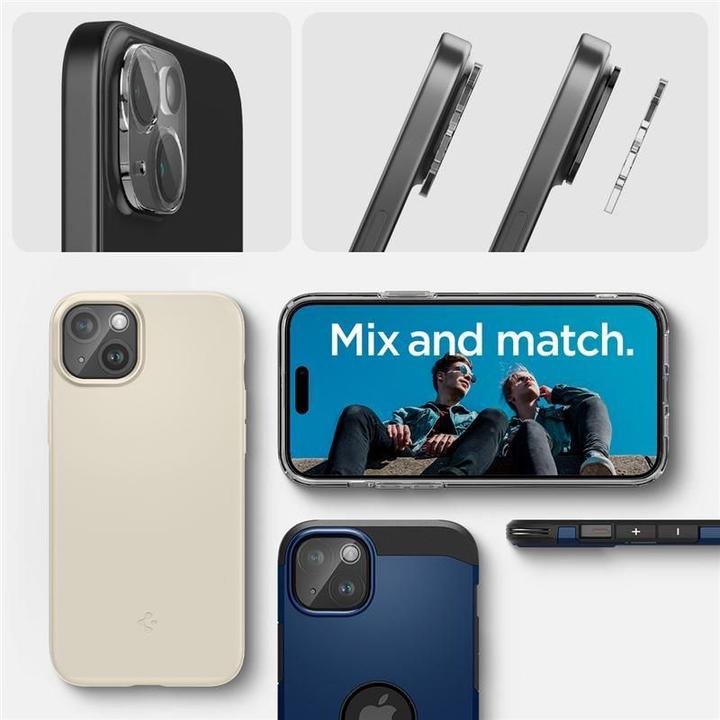 Actual product image Spigen Glass.tR Optics (2 Piece, Apple iPhone 15)