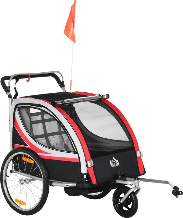 Immagine prodotto Homcom Rimorchio per bicicletta per bambini con borsa per riporre i bagagli