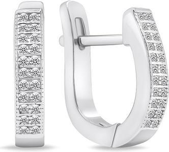 Brilio Silver - Timeless silver earrings with zircons EA657W