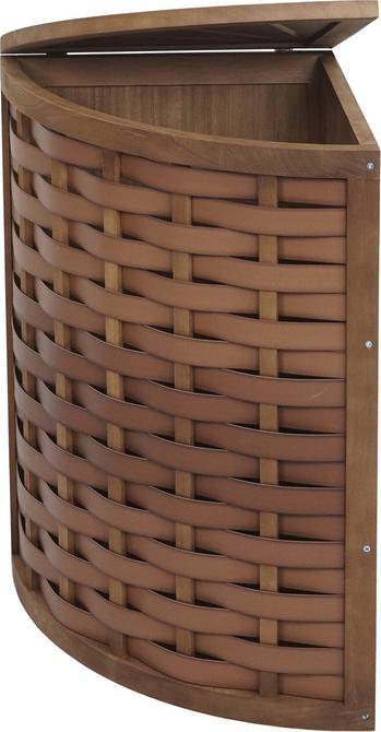 Produktbild Swisshandel24 Eck-Wäschekorb HWC-H87, Wäschebox Wäschesammler Wäschebehälter Wäschesortierer, Holz 70L 66x53x38cm (70 l)