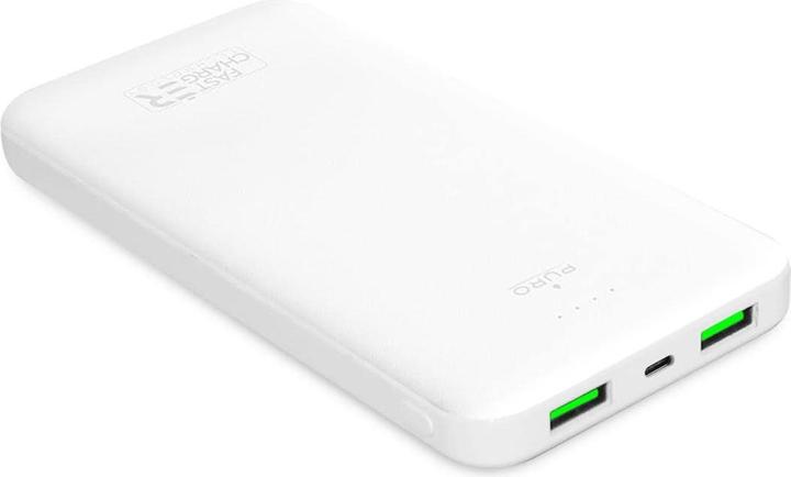 Actual product image Puro Baltas Fast Charger 10000 mAh 2 x USB-A + 1 x USB-C balta (10000 mAh, 10 W)