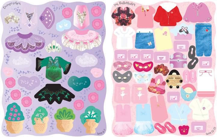 Produktbild Meine glitzernden Anziehpuppen-Stickerbücher mini: Im Ballett, Feen, Freundinnen und P