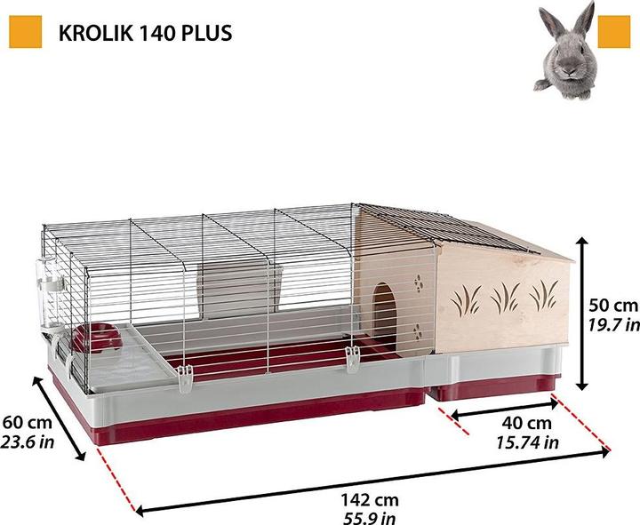 Actual product image Ferplast rabbit cage krolik 140 plus, 142 x 60 x 50 cm, 57072570