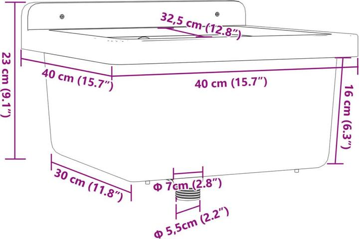 Actual product image VidaXL Kelbee (400 mm, 400 mm)