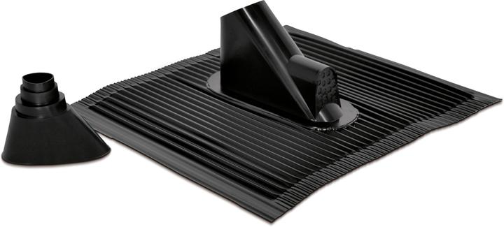 Produktbild TechniSat Alu Dachziegel-Set, schwarz mit Gummitülle