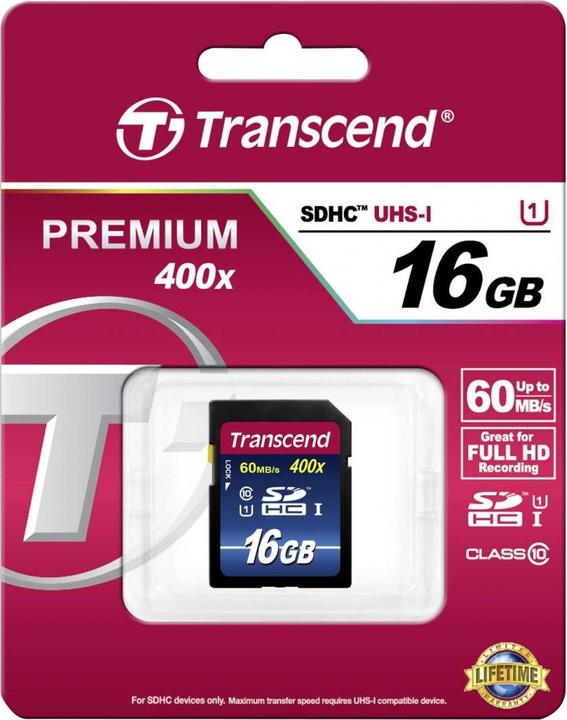 Produktbild Transcend Premium 400x (16 GB, SDHC, U1, UHS-I)