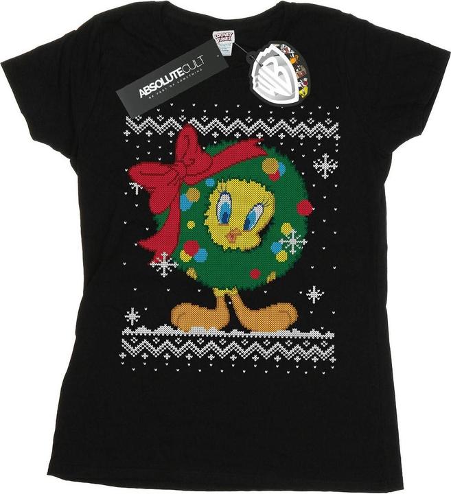 Produktbild Looney Tunes Tweety Pie Christmas Fair Isle TShirt (S)
