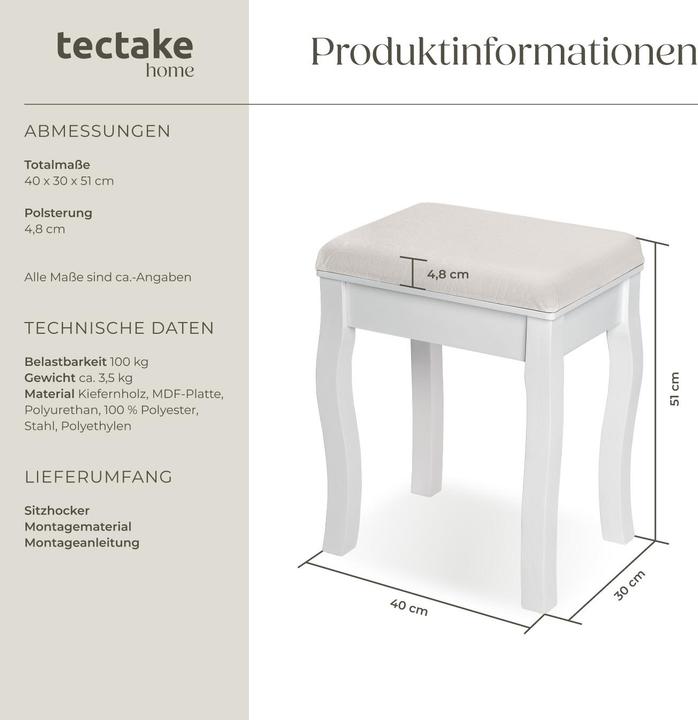 Immagine prodotto tectake Sgabello da spogliatoio