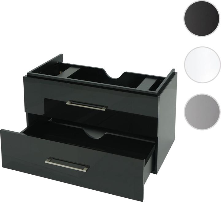 Image du produit Mendler Premium Meuble sous lavabo, meuble sous lavabo Meuble de salle de bain, haute brillance 90cm noir
