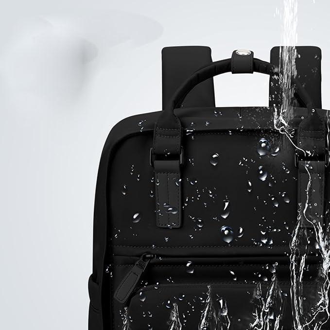 Actual product image Only-Bags.Store Solid colour computer laptop backpack, simple preppy style school bag, casual nylon travel sports
