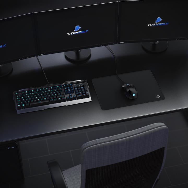 Image du produit Titanwolf Tapis de souris de jeu, tapis de souris Speed Gaming 250 x 350mm avec dos caoutchouté, petit motif (L)