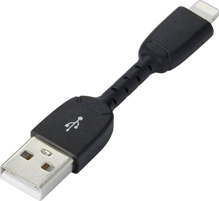 Produktbild Renkforce USB-Anschlusskabel A/Lightning mit Ein-/Aus-Schalter 0.3 m (0.30 m, USB 2.0, 2.50 W)