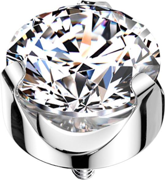 Produktbild Star Piercing Dermal Anchor silber flach Kristall silber gefasst (ohne Messing, Titan G23)