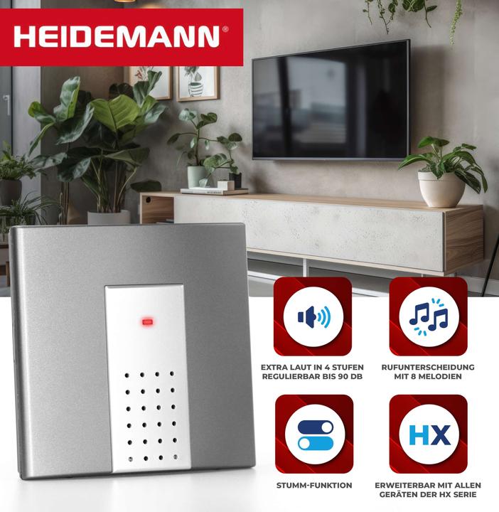 Immagine prodotto Heidemann Set di suonerie radio HX Square (Senza fili)
