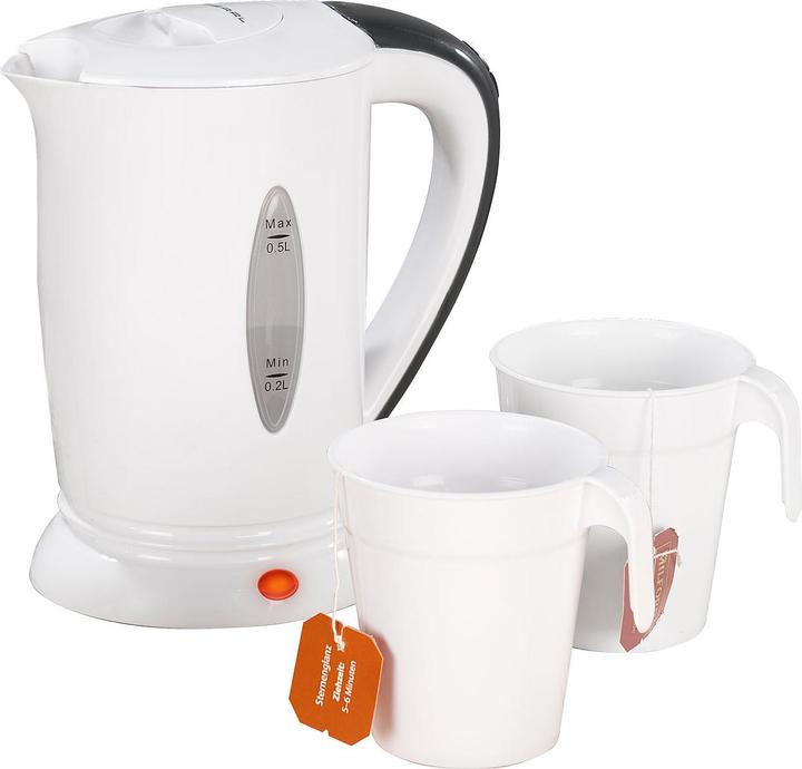 Pearl Travel water boiler with 2 cups (0.50 l, EU plug)