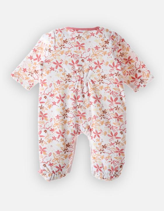 Produktbild Noukies Strampler Velours mit Blumen Ecru/Pink Gr. 62 (62)