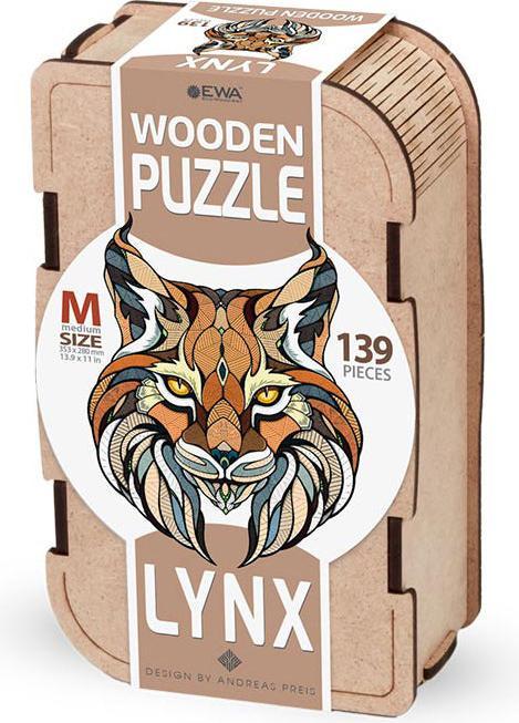 Produktbild Eco Wood Art Holz-Puzzle M - Luchs (In Holzkiste) (139 Teile)