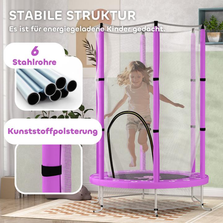Actual product image Aiyaplay Kinder Trampolin Stahl, Kunststoff Violett (140 cm)