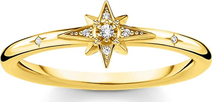 Thomas Sabo Anello stella con pietre d'oro (52, 925 Argento)
