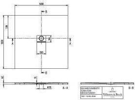 Produktbild Villeroy & Boch V&B Duschwanne SQUARO INFINITY Quadrat 1200x1200x40mm anthrazit