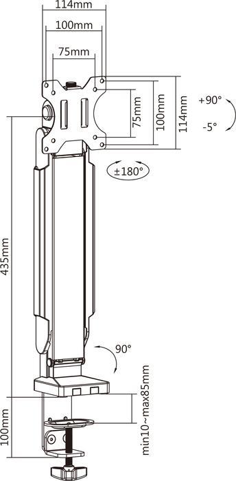 Produktbild Multibrackets Monitorhalter Slim 17-32", schwarz, Metall (Tisch, 32")