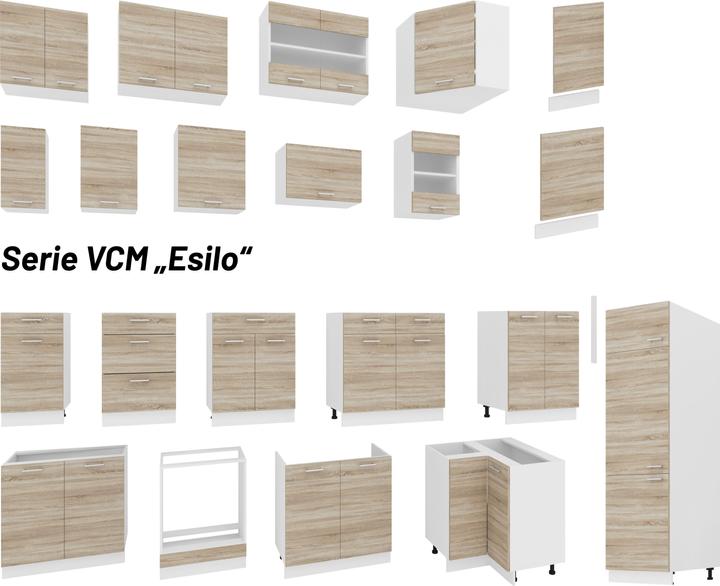 Immagine prodotto VCM Armadio da cucina Larghezza 80 cm Cassetto Base Armadio da cucina Mobili da cucina Esilo (80 x 46 x 82 cm)