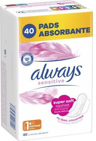 Image du produit Always Sensitive Normal Plus (40 x, Tampons sanitaires)