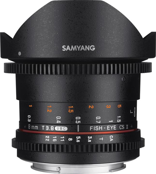 Actual product image Samyang V-DSLR 8mm T/3.8 UMC Fish-Eye CS II Lens for Sony A, Black (Sony A, APS-C / DX)