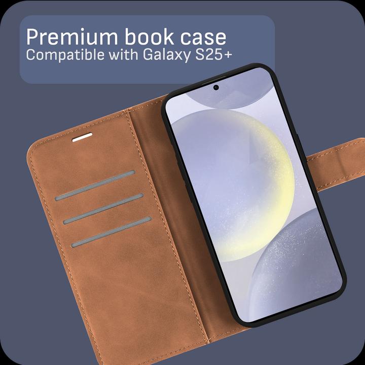Actual product image Cazy Premium-Geldbörsen-Etui, Magnetisches Geldbörsen-Etui, Kartenfächer, Ständer (Samsung Galaxy S25+)