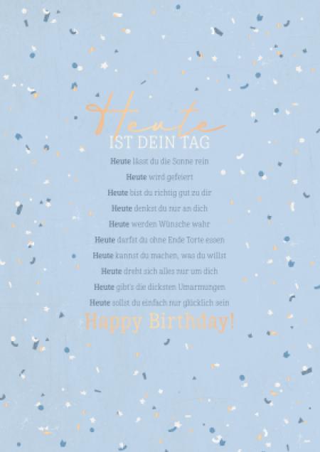 Produktbild Geburtstagskarte Heute ist dein Tag - Maxi Card A4 (1 Stk.)