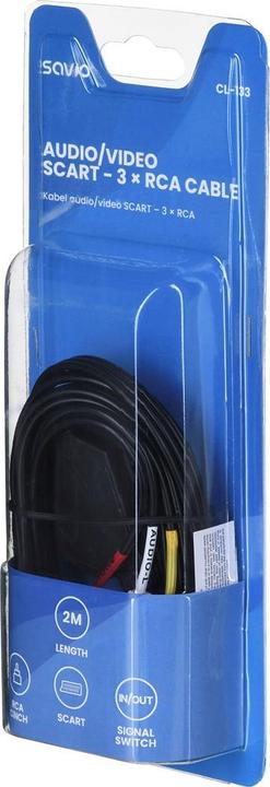 Immagine prodotto Savio CL-133 Cavo SCART SCART (21-pin) 3 x RCA Multicolore (2 m)
