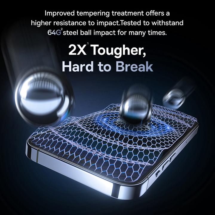 Actual product image Baseus iPhone 15 Pro Max Sapphire Series Screen Protector Bulletproof Glass with Privacy Screen (1 Piece, Apple iPhone 15 Pro Max)