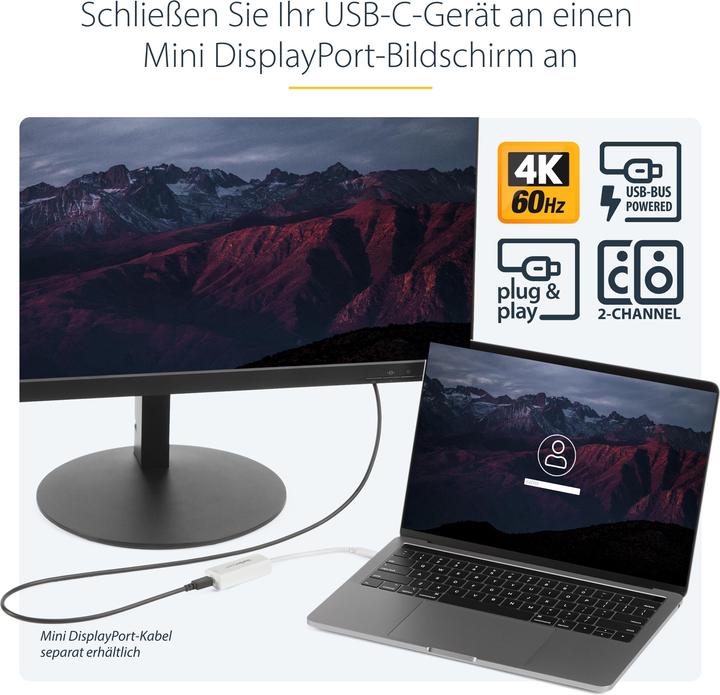 Actual product image StarTech USB-C zu Mini DisplayPort (Mini DP, 6 cm)