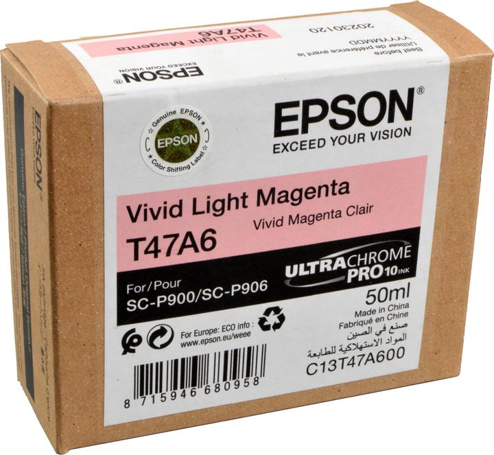 Actual product image Epson Ink/Singlpck VividL MG T47A6 Pro 10 50ml (M)