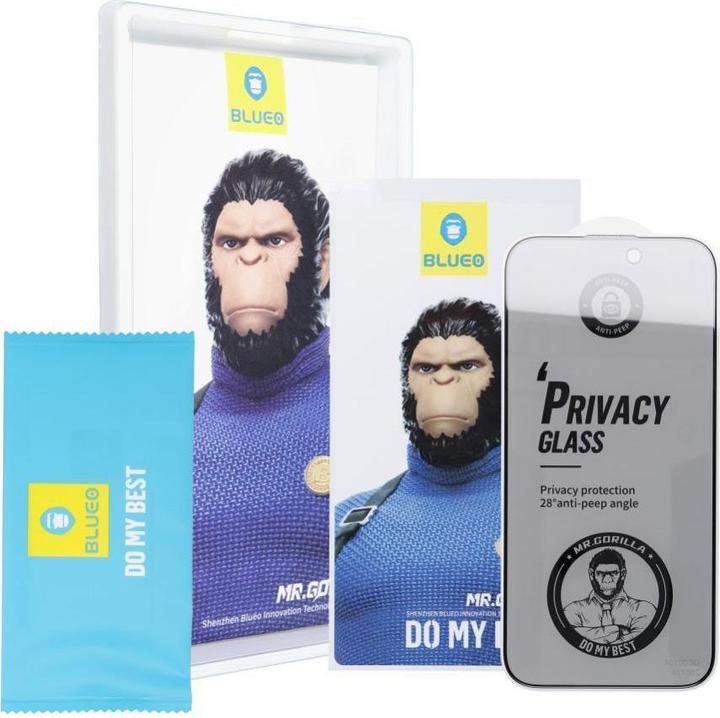 Image du produit Blueo Other 5D Mr. Monkey Glass - Apple iPhone 14 Pro black (Strong Privacy) (1 pièce(s), Apple iPhone 14 Pro)