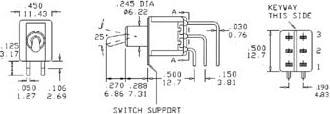Image du produit Velleman 90° Vertical Toggle Switch Dpdt On-On