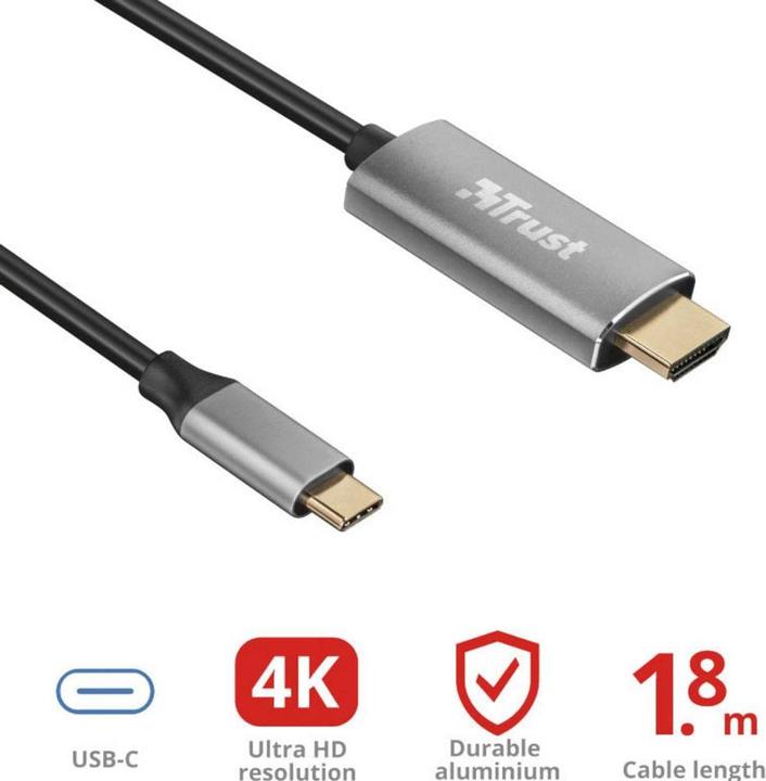 Immagine prodotto Trust Cavo di collegamento USB-C (1x spina USB-C (1.80 m, USB tipo C, HDMI)