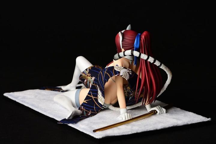 Actual product image Orca Fairy Tail Statue 1/6 Erza Scarlet - White Tiger CAT Gravure Style 13 cm