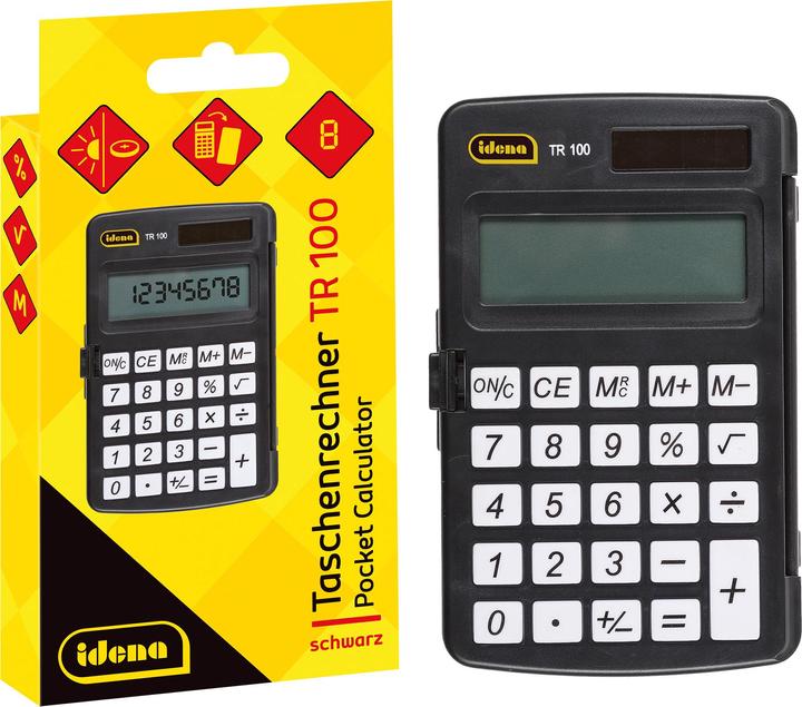 Actual product image Idena Pocket calculator TR100 solar black 8-digit display