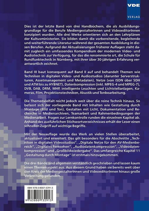 Actual product image Ausbildungshandbuch audiovisuelle Medienberufe Bd.III (German, SRT, 2010)