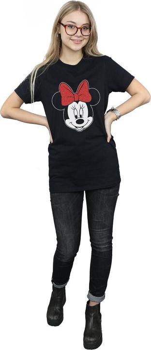 Actual product image Disney Womens/Ladies Minnie Mouse Head Cotton Boyfriend T-Shirt (L)
