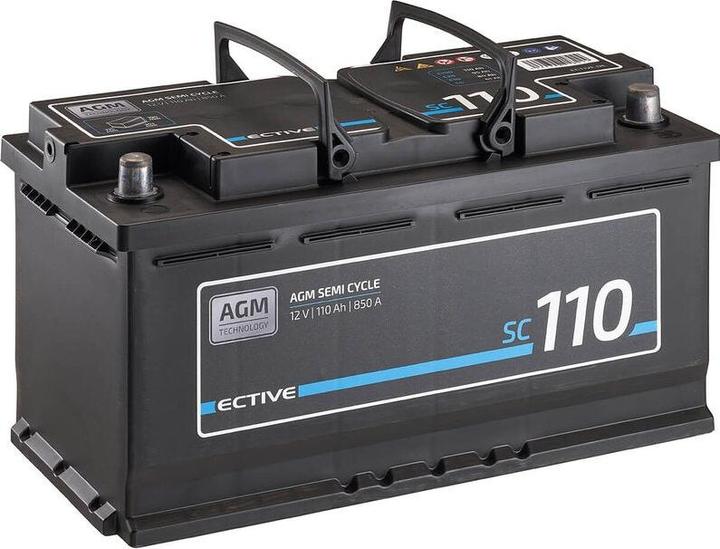 Produktbild Ective 12V 110Ah AGM Semi Cycle Versorgungsbatterie Wohnmobil Batterie Solar (12 V, 110 Ah)