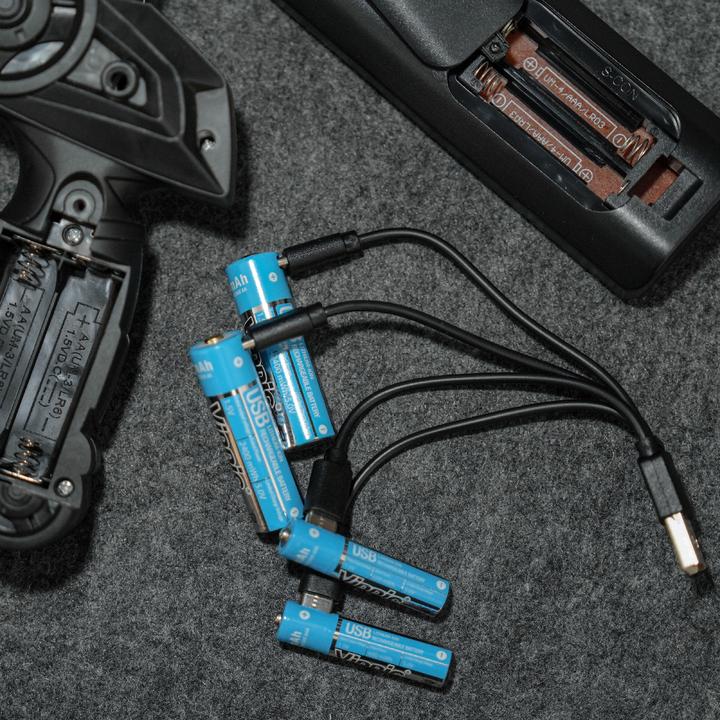 Actual product image Vinnic Rechargeable Battery AA USB-C 1600mAh 4pcs incl. Case&Charging Cable (4 pcs., AA, 1600 mAh)