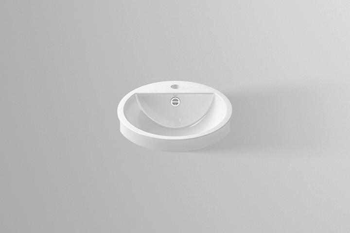 Actual product image Alape semi-recessed basin HB.S450H, round Ø 45.0cm, 29000000, white (475 mm, 450 mm)
