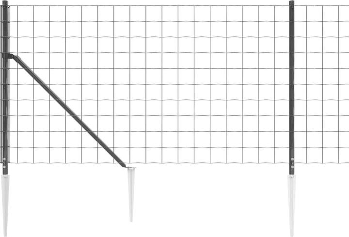 Immagine prodotto VidaXL Maschendrahtzaun mit Bodenhülsen Anthrazit 1x10 m