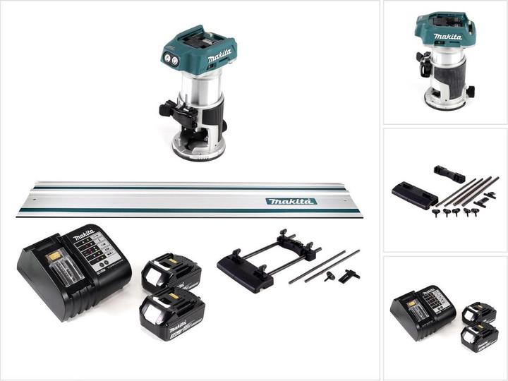 Productafbeelding Makita DRT 50 SF accu multifunctionele bovenfrees 18V Brushless + 2x Accu 3,0Ah + Lader +