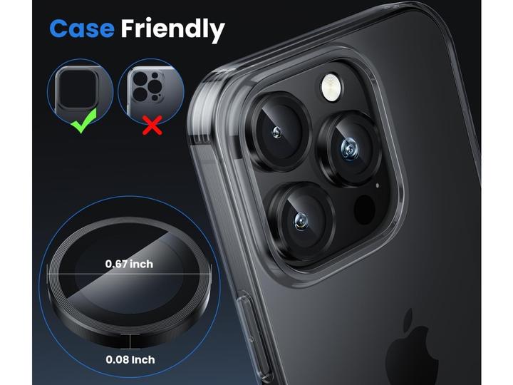 Immagine prodotto Screenguard Protezione della lente della fotocamera Vetro protettivo Apple iPhone 16 Pro (1 Pezzo/i, Apple iPhone 16 Pro)
