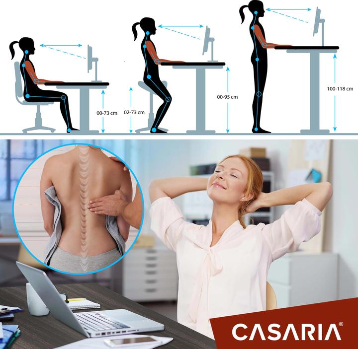 Actual product image Casaria Desk with adjustable height (140 x 60 x 118 cm)